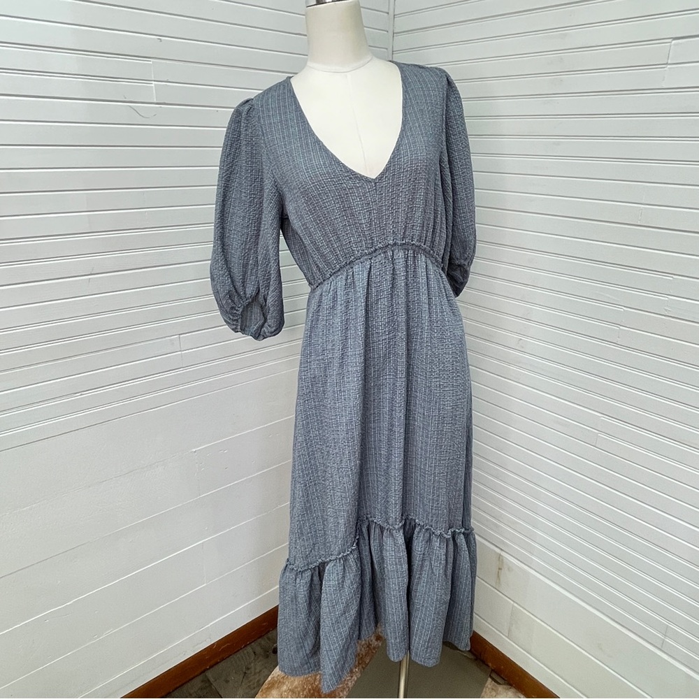 Superfoxx Blue Plaid Textured Dress